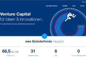 Die Homepage des aws Gründerfonds.