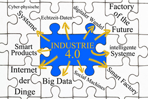Puzzle mit Begriffen der Industrie 4.0